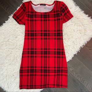Eclipse Red and Black Plaid Dress